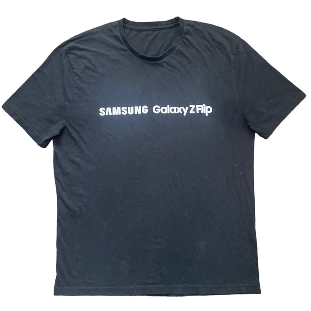 Samsung Men's Black Galaxy Z Flip Tee Tees - Short Sleeve Tech Graphic Size M